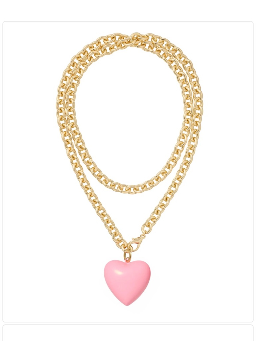 🩷Roxanne assoulin The Puffy Heart Necklace in pink cotton candy
